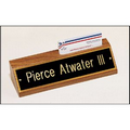 Walnut Name Plate w/Business Card Holder (8" wide)